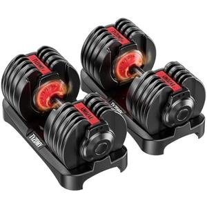 TYZDMY Adjustable Dumbbells Set of 2，Free Weights Dumbbells Set，Adjustable Dumbbell Set，52.5 lbs pair 105 lbs，15 in 1，for Men/Women Gym Equipment for Home Strength Training Equipment