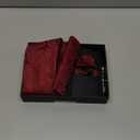 5PCS Tie and Pocket Square for Men, Silk Necktie and Handkerchief Cufflinks with Gold Ring and Lapel Pin Set (Burgundy Paisley Tie Set -159)