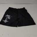 Men's Swim Trunks Hawaiian Bathing Mesh Lining Suit Swimsuits Beach Shorts with Pockets (Black-coconut Tree)