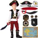 Spooktacular Creations Pirate Costume for Kids, Boys Pirate Outfit Set for Toddler Halloween Pretend Roleplay Themed Party (Toddler(3-4 yrs), Black)