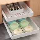 Pull out Cabinet Organizer,Adjustable Width (14"-19") and Depth (17"-24") Expandable,No Drill Slide out Drawers for Kitchen,Pantry,Adhesive Roll out Shelves,for Cabinets Without Lip