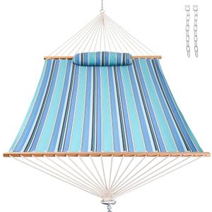 Lazy Daze 12 FT Sunbrella Fabric Hammock with Spreader Bars and Free Pillow Fits for Two Persons, All Weather and Fade Resistant for Patio Yard, 450 lbs Weight Capacity, Dolce Oasis