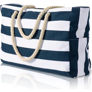 Becokan Beach Bags for Women Large Waterproof Beach Tote Bag Zipper Beach Bags Waterproof Sandproof Swim Pool Bag Large Tote