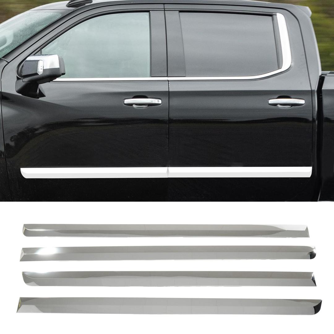 Body Side Molding for Silverado 1500 2019-2026 Door Molding Chrome Trim