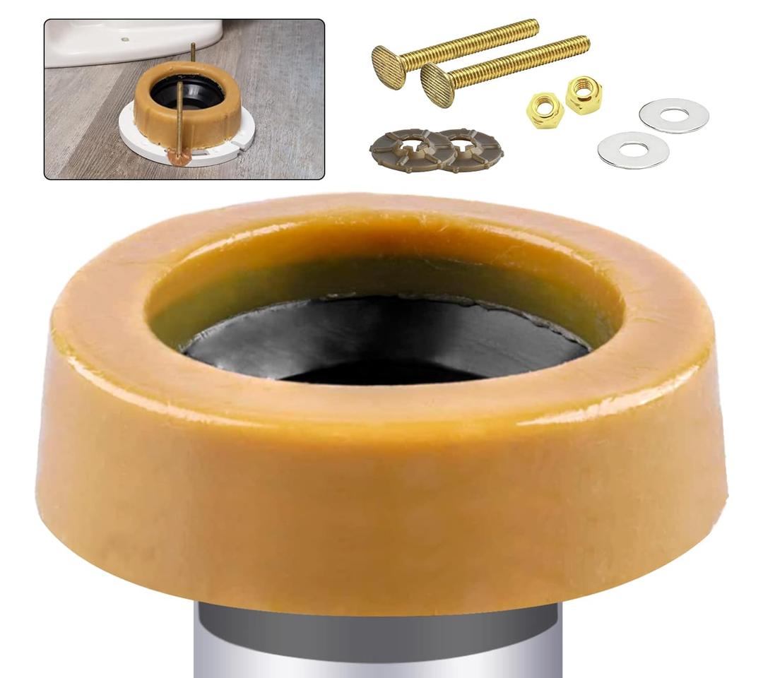 Extra Thick Toilet Wax Ring Kit with Flange and Bolts for Floor Outlet Toilets New Install or Re-seat, Fits 3-inch or 4-inch Waste Lines Extra Thick Toilet Wax Ring Kit with Flange and Bolts for Floor Outlet Toilets New Install or Re-seat, Fits 3-inch or 4-inch Waste Lines