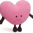 1 lb Weighted Heart Plush Pillow - 12 inch Stuffed Animal Weighted Plush Toy, Cute Valentine's Day Gift, Cuddle Heart Red/Pink