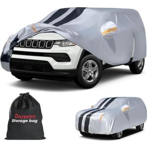 10 Layers Car Cover Custom Fit for Jeep Compass 2006-2026 100% Waterproof All Weather Automobiles, Gift with Towel, Heavy Duty Car Covers for Rain Sun UV Protection with Door Zipper.