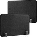 Fabbay 2-Piece Acoustic Desk Privacy Panel Set - Freestanding Desk Divider with Noise-reducing Design, Lightweight Soundproof Partition with Support Feet for Office or Home Use(Black Gray)