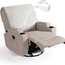 Ruaozz 100% Waterproof Recliner Chair Covers, Upgraded Non Slip Recliner Backrest Cover, Washable Recliner Covers for Reclining Chair with Straps, Headrest Covers for Recliner Chair, Beige (Backest-28")