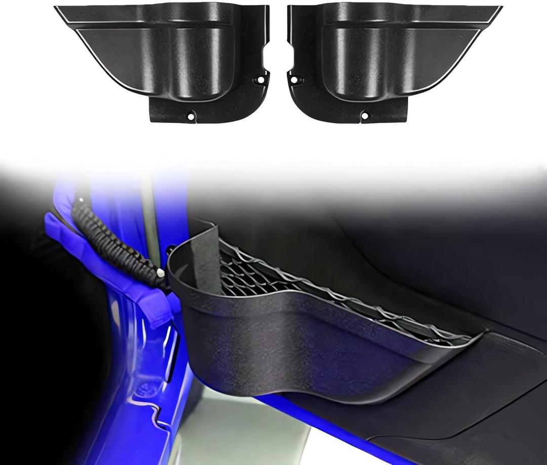 Banpo Front Door Pockets Storage Organizer Box Compatible with Jeep Wrangler 2/4 Door JK JKU Sport X Rubicon Sahara 2011-2018, Black