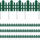 Sunnyglade 12 Pack Garden Edging Decorative Border Recycled Plastic Landscape Garden Fence Flexible No-Dig Spikes,Dark Green