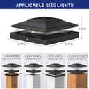 APONUO Solar Post Cap Lights 16-Pack, Black IP64 Waterproof 16 LED Fence Post Solar Lights for 4x4 5x5 6x6 Wood/Vinyl Posts, 2-Mode Deck Post Lights Solar Powered, 10-Hr Lighting for Patio Yard Porch