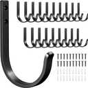 niffgaff Wall Outdoor Hooks for Hanging Coat - 22LB Screw in Metal Hanger Wall Mount, for Closet, Door, Bathrooms, Outside, for Towel, Backpack, Robe, Hat, Black 20 Pack