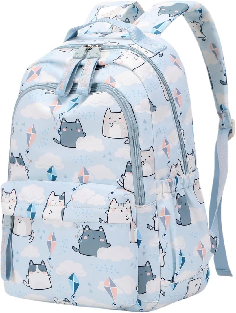 Mfikaryi Cute Cat Backpacks for Girls Bluey Cat Backpack for School Middle School Girls Bookbag