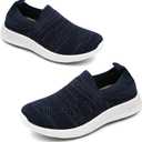 Apawwa Kids Lightweight Slip On Running Shoes - Pink/Blue/Navy/Black Walking Shoes for Toddler/Little Kids/Big Kids