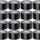 16 Pack Black Duct Tape Bulk 2 inch Duct Tape Heavy Duty 30 Yards Each,Strong No Residue All-Weather Duct Tape, Tear by Hand, Multi-Use for Indoor & Outdoor Repairs, Industrial, Professional Use (2 in x 30 Yards-16 Rolls, Black)