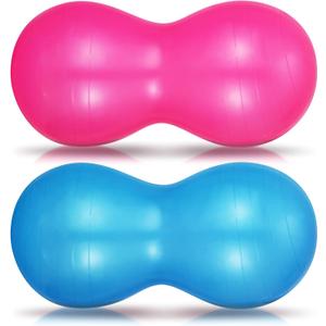Wettarn 2 Pcs Peanut Ball Peanut Exercise Ball Pregnancy Yoga Stability Fitness Earthnut with Pump for Labor Birthing, Core Strength Training