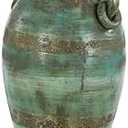 Deco 79 Ceramic Decorative Vase Distressed Centerpiece Vase, Flower Vase for Home Decoration 13" x 12" x 23", Green