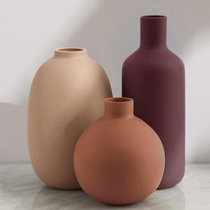 Ceramic Modern Vase for Home Decor Farmhouse Vases Set of 3 Terracotta Decorative Pottery Boho Vases for Pampas Grass Living Room Kitchen Bedroom Entryway Mantel Decor (Multicolor#2)