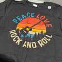 Peace Love & Rock & Roll Guitar Player Guitarist Vintage T-Shirt Small