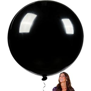 PartyWoo Black Balloons 4 pcs 36 Inch Extra Large Big Jumbo Giant Matte Black Latex Helium Balloons for Graduation Halloween New Year Anniversary Birthday Retirement Party Decorations Black-Y18