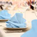 Avalon Kitchen Light Blue Cloth Napkins Bulk (Pack of 24) - 100% Polyester Dinner Linen Napkins Cloth Washable & Reusable - Durable with Hemmed Edges - Ideal for Parties and Weddings (17x17 Inches)