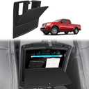 Muslogy Center Console Hidden Organizer Compatible with 2005-2021 Nissan Frontier Accessories One-Touch Armrest Hidden Storage Box Middle Console Insert Secret Organizer Compartment ABS Material