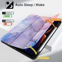 for M3/M2 iPad Air 11 inch 2025 2024 Case/iPad Air 5th & 4th Gen 2022 2020 Cover, Shockproof Tablet Case with Trifold Stand & Pencil Holder & Auto Sleep/Wake, Abstract Marble