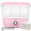 TASALON Hot Towel Steamer for Facials, Hot Towel Warmer Quickly Heats Up in 5 Minutes, Portable Towel Machine Fits 16 Mini Towels, Salon Equipment Towel Warmer for Facials, Spa, Massage, Pink