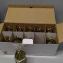 Mini Lantern with Flickering LED Candles Set of 10, Hewory Gold Vintage Decorative Hanging Candle Lanterns for Halloween, Christmas, Wedding Decorations, Party, Table Centerpiece, Battery Included