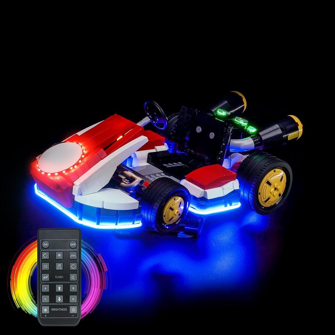 LED Lighting Compatible with Lego Mario Kart Mario & Standard Kart 72037Light Kit Compatible with Lego 72037, NOT Included The Model Set - JUST Lights
