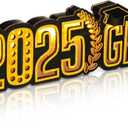 Glooglitter Graduation Wooden Tabletop Decoration 2025 Grad Sign LED Graduation Centerpiece Wood Plaque Free Standing Wood Sign for Table Party 13.8 x 3.5 Inch