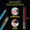L LIFETIME Light Saber Pencils Party Favors 24 Pack Blue & Red Pencils with 3D Eraser Tops Star Fan Goody Bag Supplies, Birthday Celebration Gifts for Kids, Teens & Adults