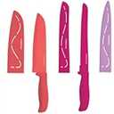 Farberware Resin Cutlery Set, 12 Piece, Pastel, Stick Resistant Blades, Ergonomic Grip ANDBalance, Blade Covers Included, Perfect for Back to College and First Kitchens