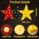 VIHOSE 6 Pcs Marquee Star Lights LED Star Signs Light up Movie Theater Decor Battery Operated Night Light for Gifts Birthday Party Home Movie Decor (Red,Black,Warm)
