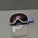 FMY Snowboard/Ski Goggles for Adult,Over Glasses Anti Fog UV Protection Skiing Goggles for Men Women Youth (White/Purple Lens)