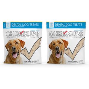 Checkups Dental Dog Treats for Oral Care, Fresh Breath & Plaque Control - 24 Treats, 48 oz. (2 Pack) - Delicious Chews for Happy and Healthy Dogs