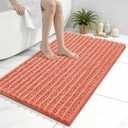 Arotive Luxury Bathroom Rugs 36x24, Extra Soft Thick Absorbent Shaggy Chenille Bath Rugs, Non-Slip Machine Wash Dry, Bath Mats for Bathroom Floor, Tub and Shower, Home Decor Accessories, Coral