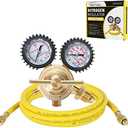 BETOOLL Nitrogen Regulator - Nitrogen Gauge with 78.7" Hose, 0-600 PSI Delivery Pressure Equipment Brass Inlet Outlet Connection Gauges