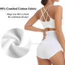 wirarpa Women's Underwear Cotton Super High Waisted Briefs Stretch Full Coverage Panties 4 Pack (White, XL)