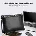 Fireproof Money Bag with Two Pockets (10" X 13"), Fire Proof Bag for Documents,Fire Proof Money Bag for Cash with Zipper,Document Organizer Storage Protects Important Papers, Valuables, Black