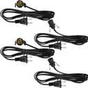Macarrie 4 Pcs Clip in Lamp Cord with E12 Light Socket Single Lamp Replacement Cord for Holiday Christmas Village Accessories Decorations Switch Not Included, 6 Ft (Black)