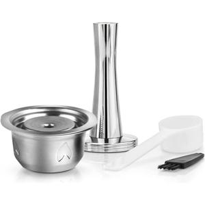 Stainless Steel Metal Coffee Capsule Compatible with Nespresso Vertuoline Pod Holder，fit for Vertuolline GCA1 ENV135 (BIG CUP 8OZ with Tamper)