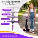 Nattork Kids Scooter for Age 3-8, Toddler Scooter with 4 Adjustable Height for Boys & Girls, Light Up 3-Wheels Foldable Kick Scooter, Lean to Steer, 120LB Weight Capacity