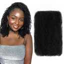 Afro Kinky-curly Human Hair Bulk for Twist Hair Extensions Real Human Hair for Dreadlocks/Locs Repair Twist and Braid Crochet Human Braiding Hair Bundles Natural Black 12 Inch 40g
