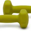Amazon Basics Neoprene Dumbbell Hand Weights, 5 Pounds, Pair, Green