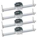 Therwen 4 Pcs Adjustable Fan Electrical Box Brace 14.2 Inches Long Silver Ceiling Fan Mounting Bracket for Fans and Light Fixtures