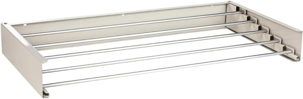 Wall Mounted Clothes Rack, Foldable Laundry Rack Folding Indoor with 5 Heavy Duty Rods, Collapsible Invisible Space Saving, Retractable Towel Hanger with Wall Template