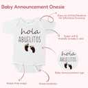 Baby Announcement for Grandparents,0-3month Hola Abuelitos Spanish Pregnancy Announcement Outfit (White)