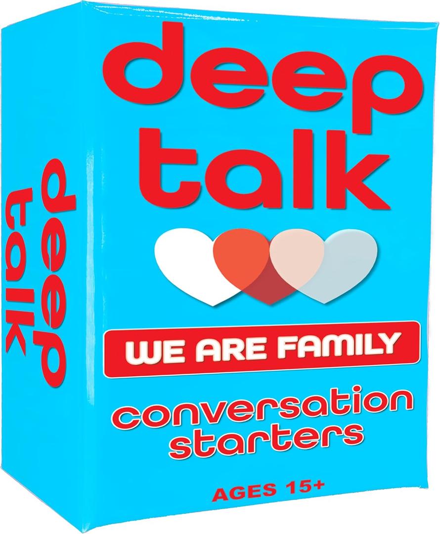 Deep Talk Family Conversation Cards – Sharing Joy with a Large Group, Perfect for Family Gatherings, Fun Icebreaker Game for Meaningful Discussions, 100 Thought-Provoking Questions